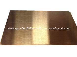China Hairline finish Rose Gold colored stainless steel sheet 1219*2438mm with PVC coating supplier