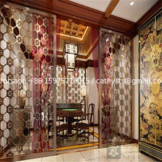 China laser cut screen room divider panels with bronze gold rose goldblack PVD color supplier