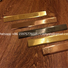 China Stainless steel hairline finish flat bar titanium color supplier