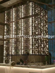 China restaurant wall divider 3D decorative panel stainless steel screen supplier
