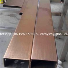 China rose gold Stainless Steel Pipe Tube Brushed Finish 201 304 316 For Handrail Balustrade Ceiling Decoration supplier