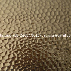 China Hot Designed sheet Gold color mirror bright finish hammered stainless steel sheet for wall cladding supplier