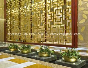 China Bronze Cooper  Metal Laser Cut Panels Color stainless steel room dividers For Hotels Villa Lobby Decoration 304 316 supplier