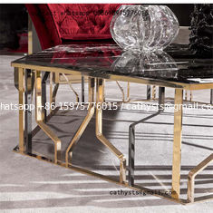 China Modern metal furniture rose gold stainless steel table for living room supplier