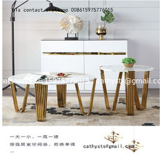 China stainless steel dinning table gold metal base marble table leg supplier