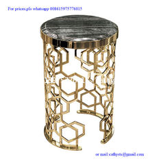 China modern designed metal corner table  stainless steel laser cutting base side table supplier