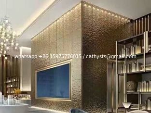 China Hammered Stainless Steel Panels Rose Gold Mirror Finish For Hotels Villa Lobby Interior Decoration supplier