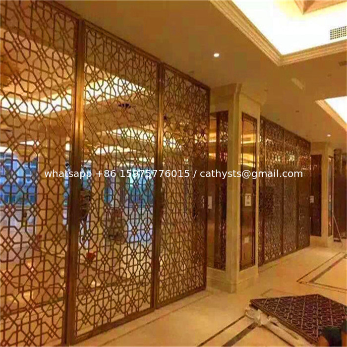 mordern stainless steel room divider screen Dubai style for hotel room
