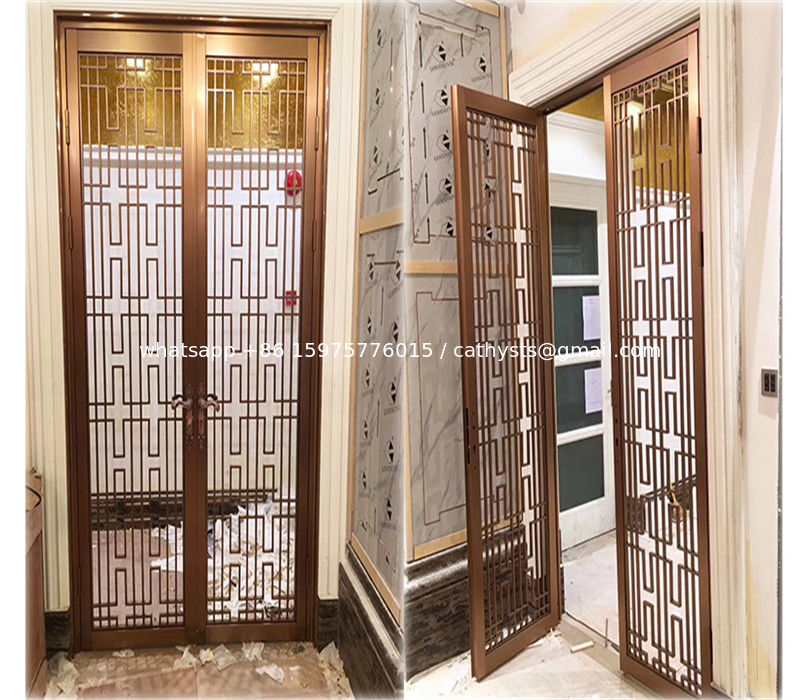 Hotel Indoor Stainless Steel Screen Room Divider Metal Door