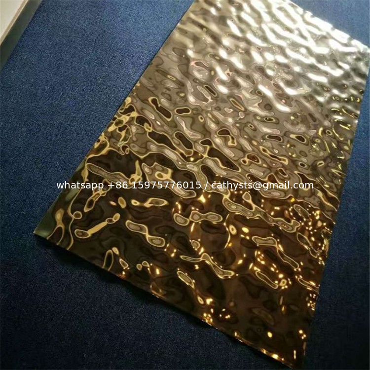 Hammered Stainless Steel Sheets Gold Mirror Finish For Facade Wall