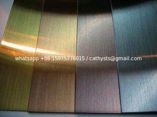 China 201 /304 Stainless Steel Sheet hairline finish with black/bronze/rose PVD color supplier