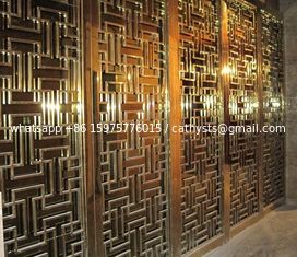 China 304 golden stainless steel decorative screens room dividers supplier