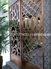 China decorative rose golden stainless steel screen room dividers curtain with mirror/hairline supplier