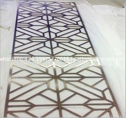 China rose gold decorative room dividers stainless steel laser cut sheet partition supplier