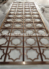 China Golden laser cut stainless steel room dividers screens with different patterns supplier