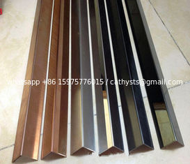 China Hotel black titanium stainless steel curved lines , rose gold edging strip baseboard supplier