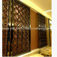 China decorative metal screen,304 stainless steel panel screen with bronze hairline plating supplier