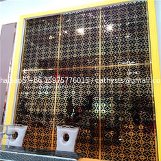 China Arabic design laser cut stainless steel screen partition with PVD bronze color hairline supplier