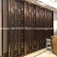 China bronze color Metal Room Divider Screen Partition for hotel room decoration supplier
