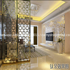 China customized color screen high-grade stainless steel laser cut metal partition screens for hotel living room supplier