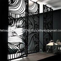 China Foshan customized color stainless steel screen for living room wall panel, hollow metal laser cutting screen supplier