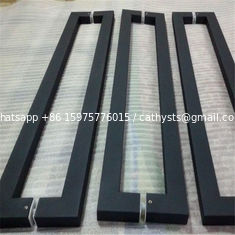 China 304 316 Stainless steel frame glass door tube double handle black titanium color supplier