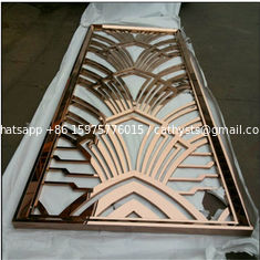 China room divider Singapore stainless steel screen designed wall panel rose gold color mat finish supplier