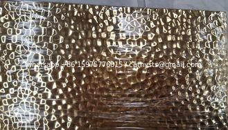 China 304 Hammered  Sheet Stainless Steel bronze gold color or brass hammered bright stainless steel supplier