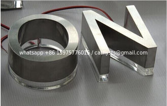 China Customized brushed stainless steel letter small acrylic led backlit channel supplier