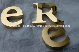 China CNC laser cut brass color stainless steel backlit custom letters supplier