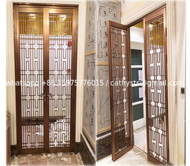 China hotel indoor stainless steel screen room divider metal door partition made in china supplier