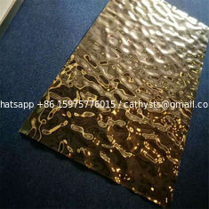 China Embossed Stainless Steel Panels Gold Mirror Finish For Hotels Villa Lobby Interior Decoration 201 304 316 supplier