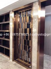 China Metal screen golden color shinny reflective screen partition panel for wall dividers or door parititons supplier