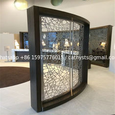 China metal curved screen stainless steel room divider for partition wall panel supplier