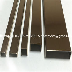 China Rose Gold Black Silver U Shape Profile Small Size Tile Trim Stainless Steel 3~30 Mm Width 304 Grade Stainless Steel Trim supplier