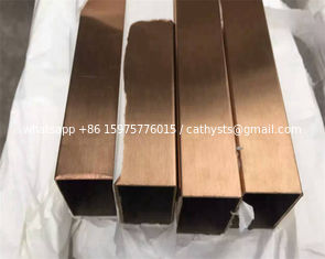 China decorative gold color stainless steel profile square hollow pipe and tube mirror or hairline finish supplier