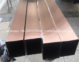 China Gold Rose Gold Stainless Steel Pipe Tube Hairline Finish 201 304 316 For Handrail Balustrade Ceiling Decoration supplier