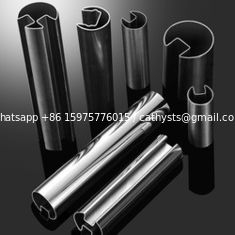 China high quality 304 316 stainless steel round slotted tube and SS pipe for glass railing supplier