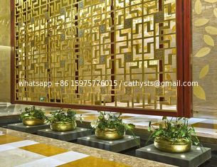 China Bronze Stainless Steel Carved/ Engraved Mashrabiyia  Panels For Sunshades/Louver/Window Screen supplier