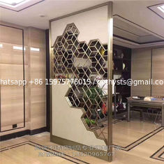 China Hairline Gold Stainless Steel Room Dividers For Hotels/Villa/Lobby/Shopping Mall supplier