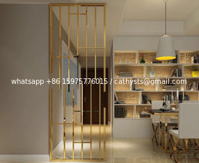 China Hairline Gold Stainless Steel Room Dividers For Office/Room/Interior Decoration supplier
