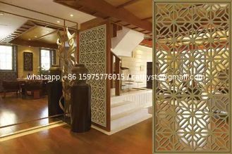 China Stainless Steel Screen Partition Cnc Decorative Metal Screen Panels Inox Dining Hall Divider supplier