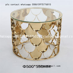 China simple modern style metal furniture stainless steel base coffee table supplier