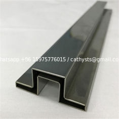 China Mirror Finish Black Stainless Steel Angle U Shape Trim 201 304 316 for wall ceiling furniture decoration supplier