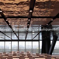 China Water Wave Shaped Stainless Steel Panels Gold Mirror Finish For Facade Wall Cladding  Curtain Wall Ceiling supplier