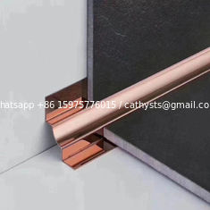 China gold hairline finish surface 304 316 stainless steel metal trim supplier