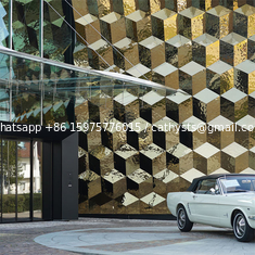 China 304 316 201 Mirror Polished Silver Gold Champagne Booming Steel Molded Mirror Stainless Steel Rippled Sheet For Soffit supplier