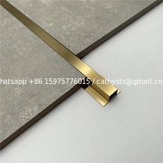 China Gold Decorative Mirror Polished Shiny Interior Marble Inlay U Shape Edge Stainless Steel Tile Trim Lines Strip supplier