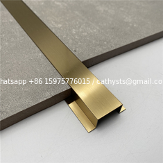 China Decorative Stainless Steel Profiles Tile Trim Metal Copper Ceiling Decorative Flat Line Strip supplier