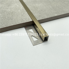 China Anti Rust Flat Trim 304 316 Stainless Steel Flat Tile Trim Ceramic Tile Strips For Wall Ceiling Decoration supplier